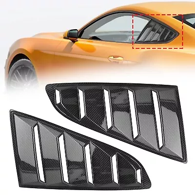 Carbon Fiber Quarter Panel Rear Side Window Louver For Ford Mustang 2015-2017 • $37.99