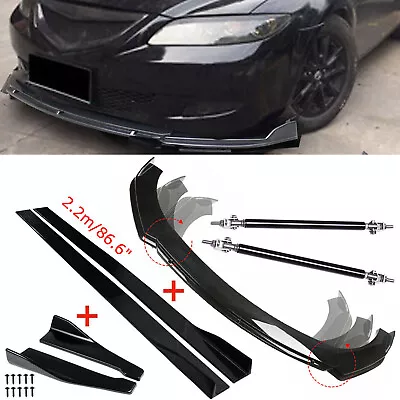 Front Rear Bumper Lip Spoiler Body Kit Splitter Side+Skirt For Mazda 2 3 5 6 • $99.99