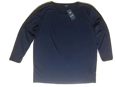 New Marks And Spencer M&S Collection Maternity Navy Blue Long Sleeved Top Size L • £2.99