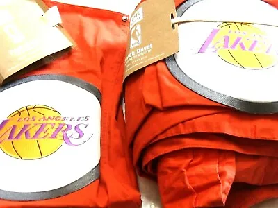 POTTERY BARN Twin Duvet Cover +Sham NBA Los Angeles LA LAKERS Basketball Orange  • $79.98