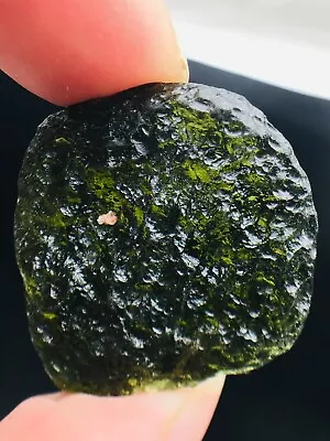 Moldavite-53CT Genuine Raw Moldavite Crystal From Czech Republic PIC Certificate • $6.50