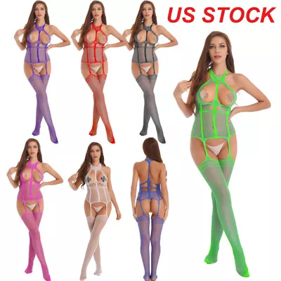 Womens See-through Lingerie Fishnet Bodysuit Body Stockings Nightwear Jumpsuit • $6.22