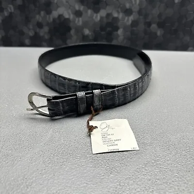 Old Grigo Belt Desert Grey Leather Caiman Size 34 • $100