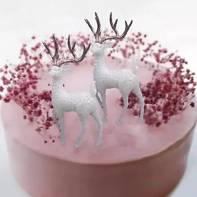 2x Deer Cake Topper Scenery Landscape Layout Cake Top Decor Reindeer Figurine • $6.99