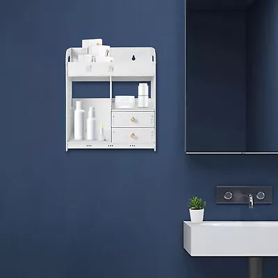 Bathroom Wall Cabinet Wall Mounted Shelf Small Kitchen Toilet Drawer Organizer • $35.72