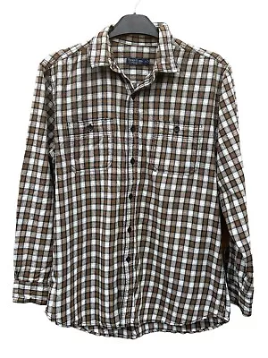 Men’s Plaid Shirt Green And White By Faded Glory. Size Medium 100% Cotton • £11