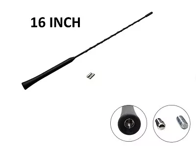 Black Radio Stereo Rubber Roof Mount Car Aerial Antenna Mast Ariel 16” QUALITY • £5.98