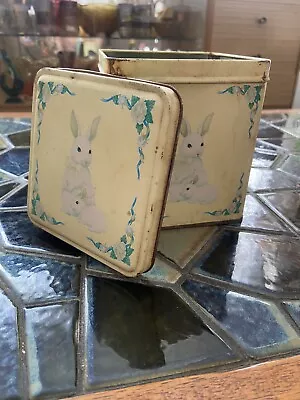 Easter Bunny Rabbit Tin Vintage 80’s Collectible Gorgeous Bunny Rabbit Tin • $19.31