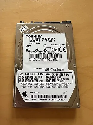 Toshiba MK8034GSX 80GB SATA Internal Hard Drive 5400RPM 2.5  HDD Laptop Notebook • $11.99