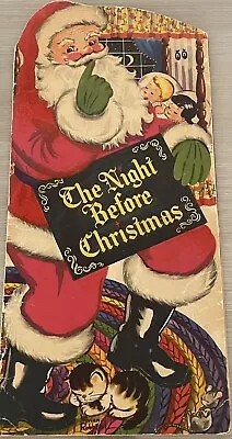 Vintage 1949 Whitman The Night Before Christmas Book Flocked Santa Claus 15” • $29.99