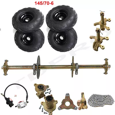 32  ATV Go Kart Rear Live Axle Kit +6  Wheels Tire Sprocket Drift Trike Quad UTV • $444.99