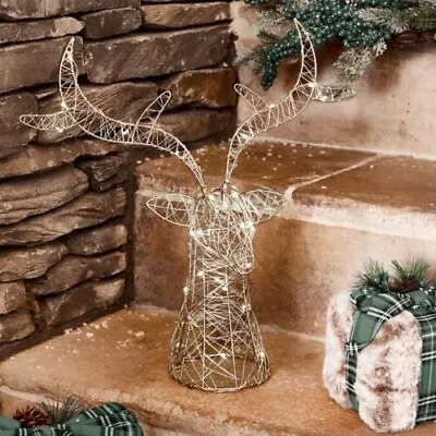 Christmas 30LED Light Up Reinder Ornament Pre Lit Reindeer Stag Xmas Decoration • £16.42