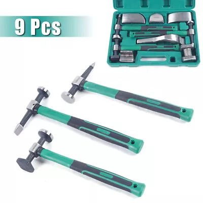 9 PACK Auto Body Work Hammer Fender Sheet Metal Dent Repair Crowbar Tools Set US • $75.20