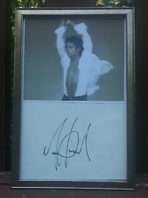 Michael Jackson Authentic Autographed Signed Paper With Photograph In Frame • $375