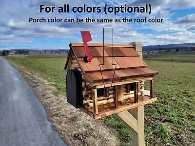 Amish Mailbox - Handmade - Log Cabin Style - Wooden With Metal USPS Approved Ma • $172.85