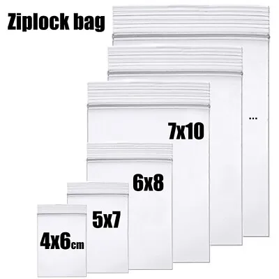 Clear Reclosable Seal Bag Plastic Poly Zip Lock Bags Jewelry Zipper Baggie 2Mil • $8.84