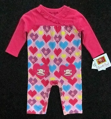 £6.54 • Buy Small Paul By Paul Frank Infant & Toddler Girls 1-Piece Magenta Romper MSRP $38