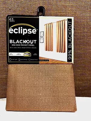 Eclipse Blackout 1 Rod Pocket Panel 42x63  Drapes Curtains Color Latte  NIP • $10