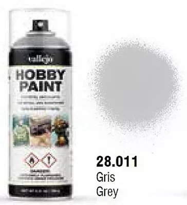 Vallejo Grey Basic Primer 400ml Spray - Hobby And Model Enamel Paint - #28011 • $12.84