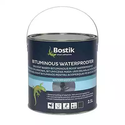 Bostik Roofing Waterproofer Black 2.5 Liters Roof Liquid Sealant • £15.95