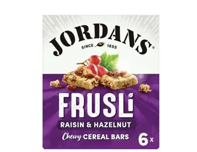 2 X Jordans Frusli Raisin & Hazelnut Chewy Cereal Bars (2 X 6 Pack) Exp 7/8/24 • £8.95