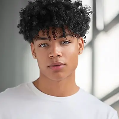 Short Curly Afro Wig For Men Black Short Kinky Synthetic Wig Halloween Cosplay C • $27.02