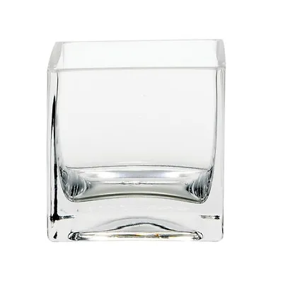 £6.99 • Buy GLASS DESIGNER CUBE VASE 10x10x10cm OASIS FLORAL FLORISTRY CORPORATE SKU GLA3000
