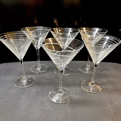 Mikasa Cheers Barware Set Of 6 Martini Glasses • $45