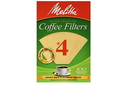 Melitta Cone Coffee Filter - Natural Brown #4 (100 Pieces) (624602) • $5.40