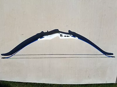 Rare Vintage Fred Bear 76er White Takedown 55  Recurve Bow With Blue Limbs • $125