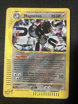 DAMAGED Magneton H16/H32 Aquapolis Holo Pokémon Card WOTC Vintage • $18