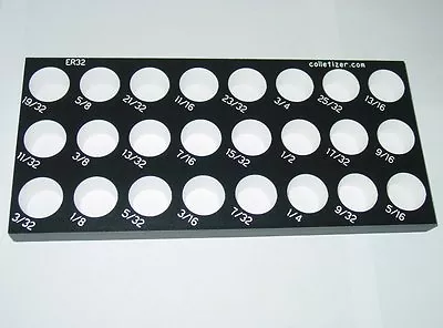 ER32 Inch 24 Hole Collet Rack Engraved Sizes Organizer Set Holder Stand Tray CA • $23.45