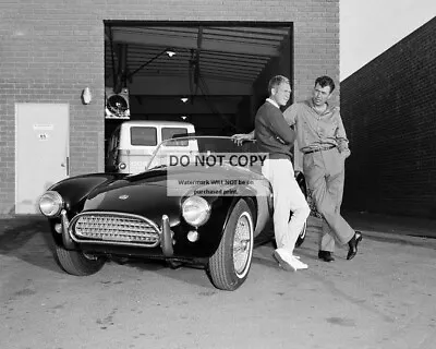 STEVE McQUEEN CARROLL SHELBY AND A COBRA 289 ROADSTER CAR - 8X10 PHOTO (OC014) • $8.87