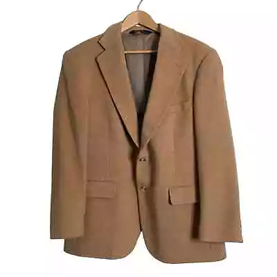 Vintage Polo Ralph Lauren Blazer Sport Coat Mens 41 100% Camel Hair Two Button • $39.99