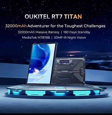 OUKITEL RT7 Android 13 Rugged Night Vision Tablet 32000mAh 8GB+256GB  4G Tablets • $469