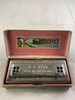 Harmonica M HOHNER The Echo Harp Key C/G Germany Vintage In Original Box • $40