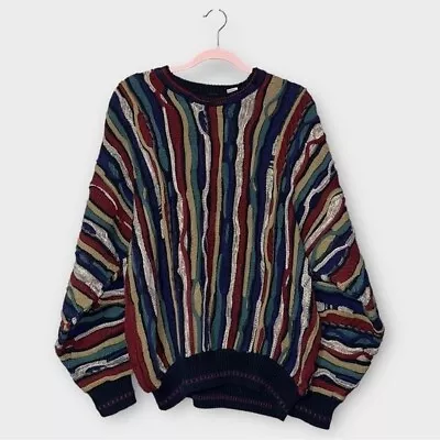 Florence Tricot Vintage EUC Coogi Style Cotton Blend Knit Sweater Size XL • $36