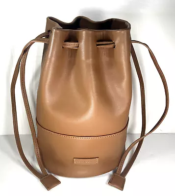 Lattelier Small Brown Leather Bucket Shoulder Bag • $48.99