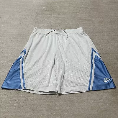 Vintage Nike Basketball 2XL Mesh Shorts Carolina Blue White Swoosh 90's • $29.99