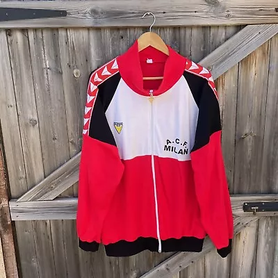 Vintage 80s AC F Milan Tracksuit Jacket Football Training Track Top Super Sport • £49.99