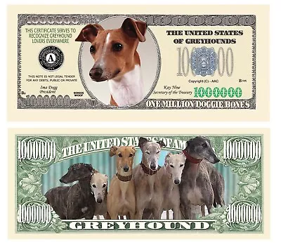 Pack Of 100 Bills - Greyhound Million Dollar Dog Bill • $19.95