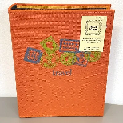 Travel Theme Photo Album 4x6 Orange Cloth Cover Holds 104 Photos Target PA • $14.95