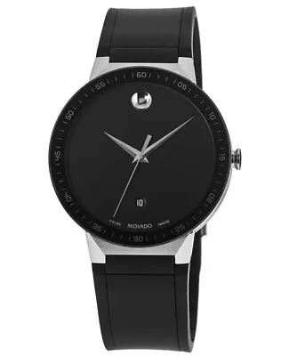 Movado Sapphire Black Dial Black Rubber Strap Men's Watch 0607406 • $339.96