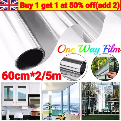 One Way Mirror Window Film UV Reflective Privacy Tint Foil Home Glass*Sticker.!. • £5.94