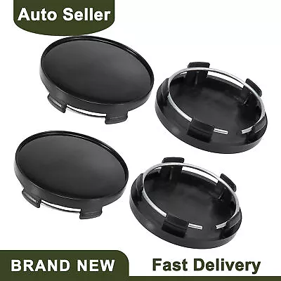 Universal Piece Of 4 Car 59mm 5 Clips Wheel Tyre Center Hub Caps Cover Black • $28.89