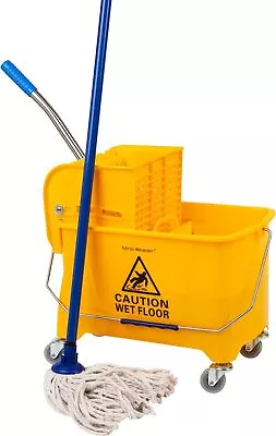 Mind Reader Mop Bucket With Wringer 22 Qt (5.5 Gallon) Floor Cleaning Handle • $49.99