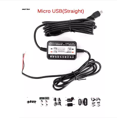 12V To 5V 2.5A Step Down Power Supply Micro USB Car Dash Cam Hard Wire Kit • £3.49