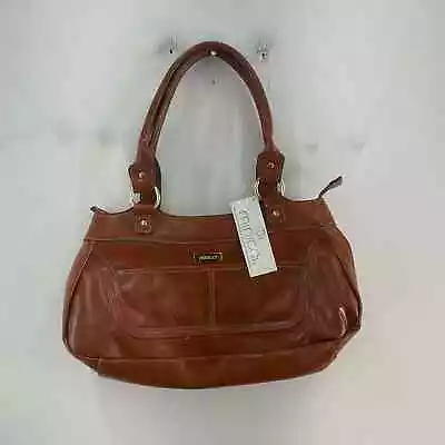 NWT Minicci Brown Faux Leather Satchel Bag Cognac Women • $25
