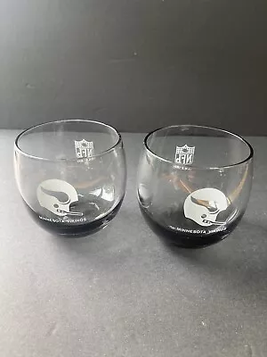 Minnesota Vikings NFL Football Smoke Colored Cocktail Whiskey Rock Glasses (2) • $10