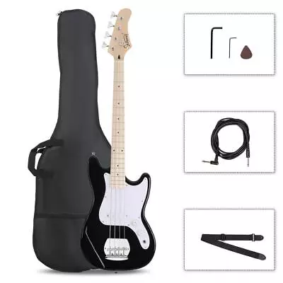 Glarry 4-String Electric GP Bass Guitar Burning Fire Style Right Handed Black • $74.99